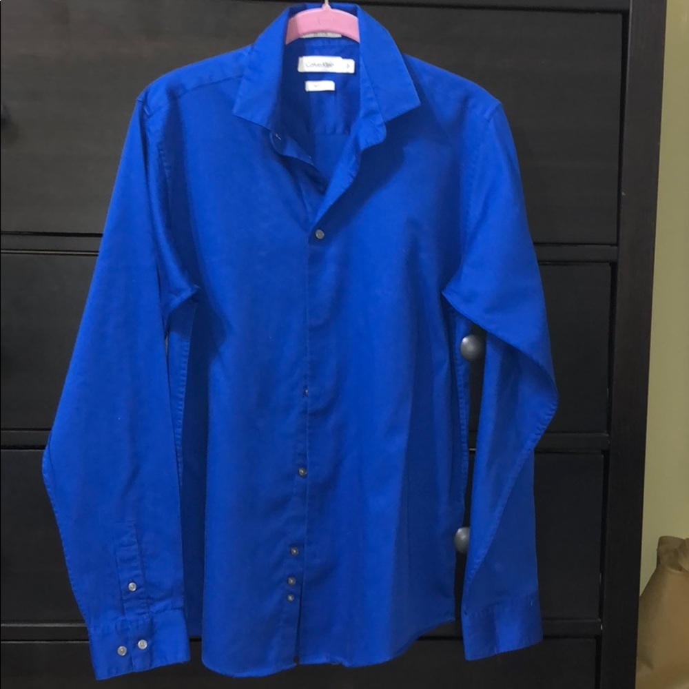 Calvin Klein Royal Blue Sateen Shirt